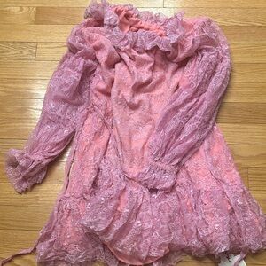 Barbie Hot Pink Lace Dress with Ruffles